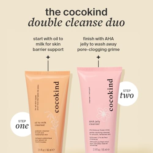 Cocokind - Limpiador facial de aceite a leche, limpiador basado en aceite y removedor de maquillaje a base de aceite - Aceite limpiador, leche limpiadora y limpiador cremoso para la cara