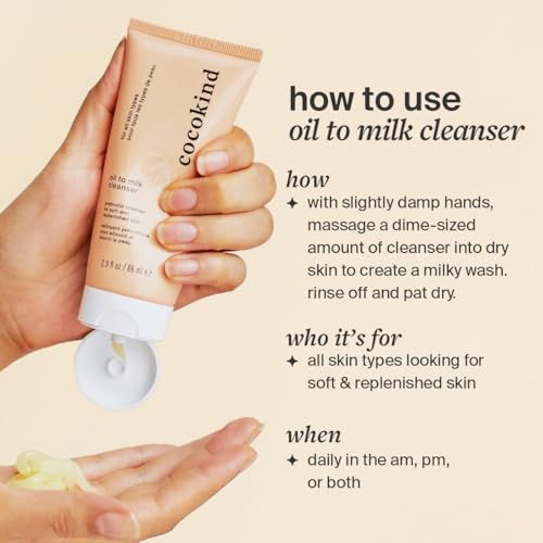 Cocokind - Limpiador facial de aceite a leche, limpiador basado en aceite y removedor de maquillaje a base de aceite - Aceite limpiador, leche limpiadora y limpiador cremoso para la cara