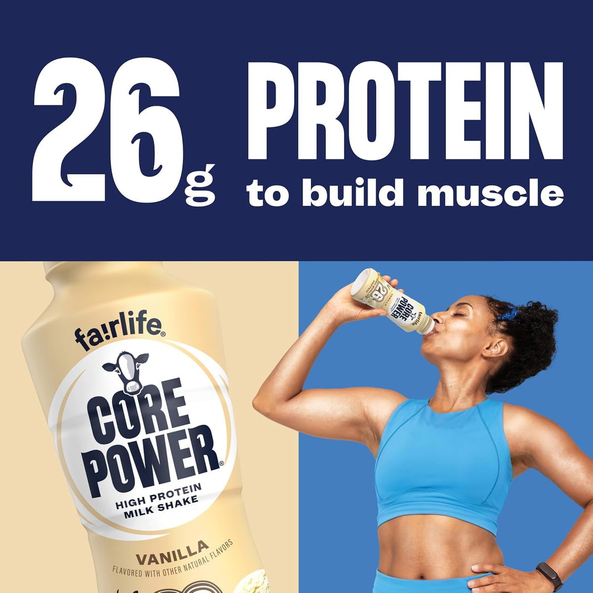 Core Power Protein Shake, Vanilla, 26g Bottle, 14oz