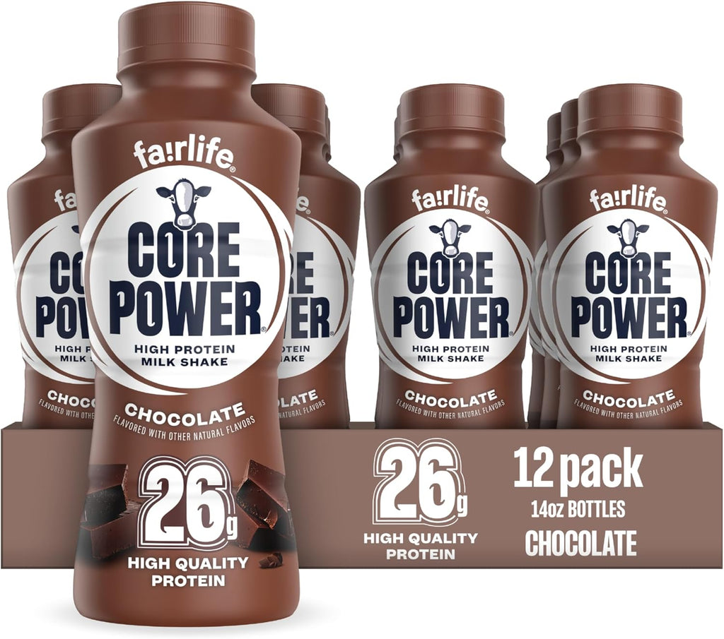 Core Power Fairlife 26g Protein Milk Shakes, Liquid Ready To Drink for Workout Recovery, Chocolate, 14 Fl Oz Bottle (Pack of 12)