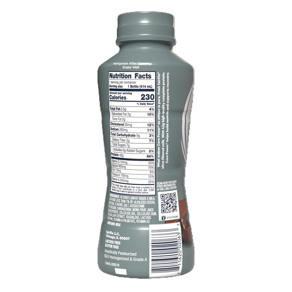 Core Power Fairlife Elite 42g High Protein Milk Shakes, Ready to Drink for Workout Recovery, Chocolate, 14 Fl Oz (Pack of 12)